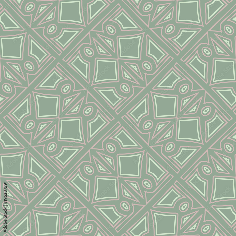 Olive green seamless geometric pattern