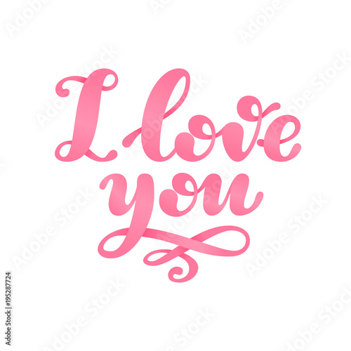I love you lettering isolated on white background