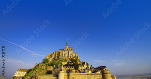 the famous Saint Michel castle on the mountain. France