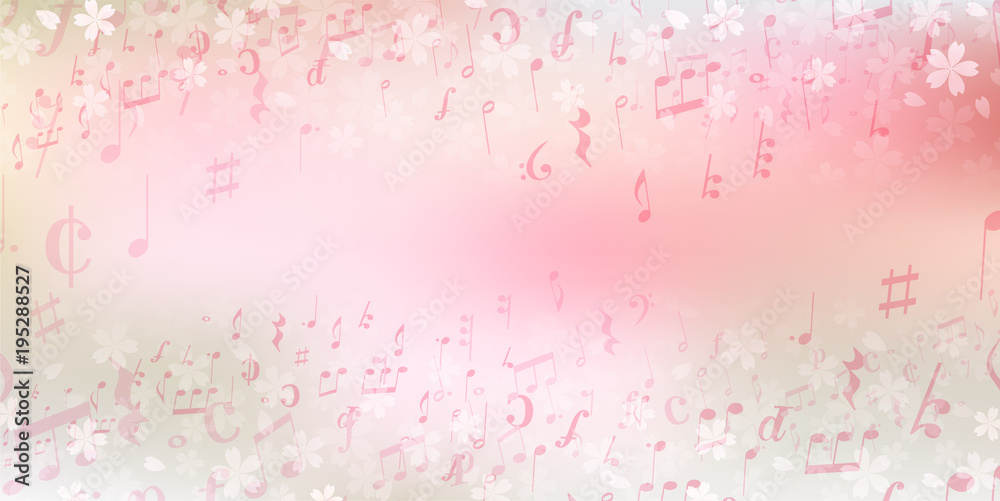 音符　楽譜　桜　背景