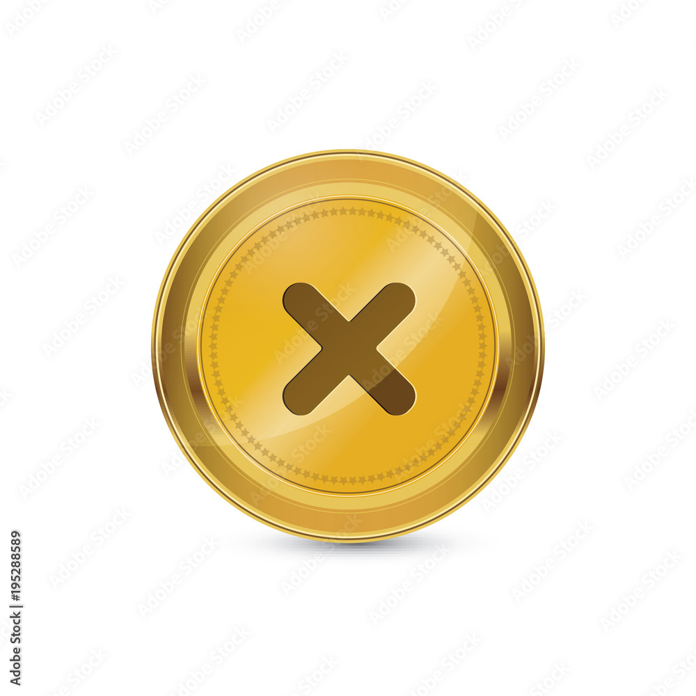 Close Circular Gold Vector Web Button Icon Close Circular Gold Vector Web Button Icon