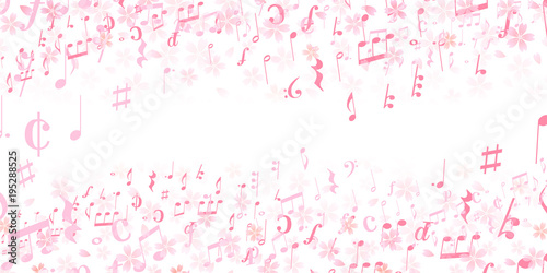 音符　楽譜　桜　背景