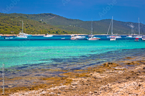 Sakarun beach yachting bay view on Dugi Otok island photo