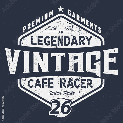 Legendary Cafe Racer - Vintage Tee Design For Print
