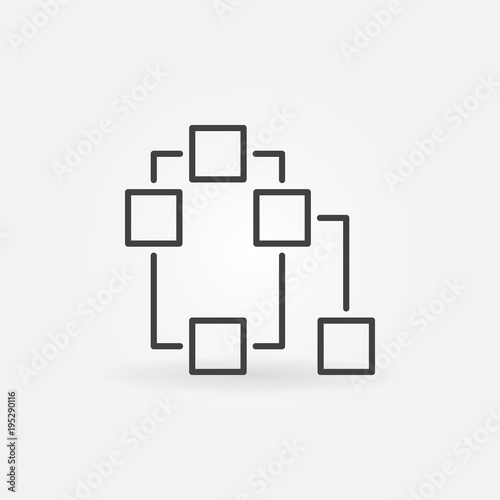Decentralization or blockchain vector icon in thin line style