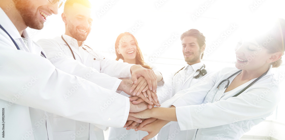 group of medical interns shows their unity group of medical interns shows their unity