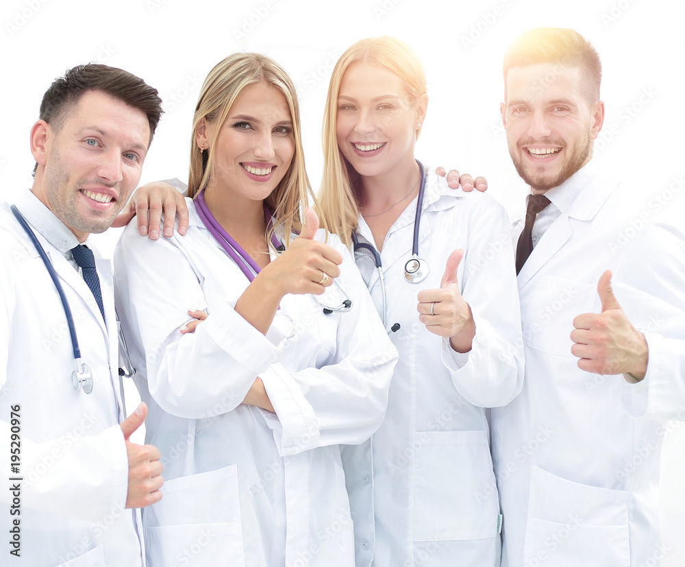 professional medical team showing thumb up professional medical team showing thumb up