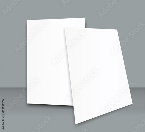 Poster blank bi fold brochure mockup cover template