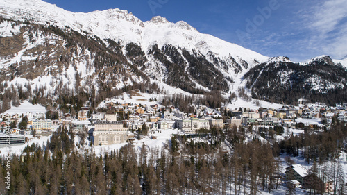 Village of Pontresina - Valley of Engadine in winter season