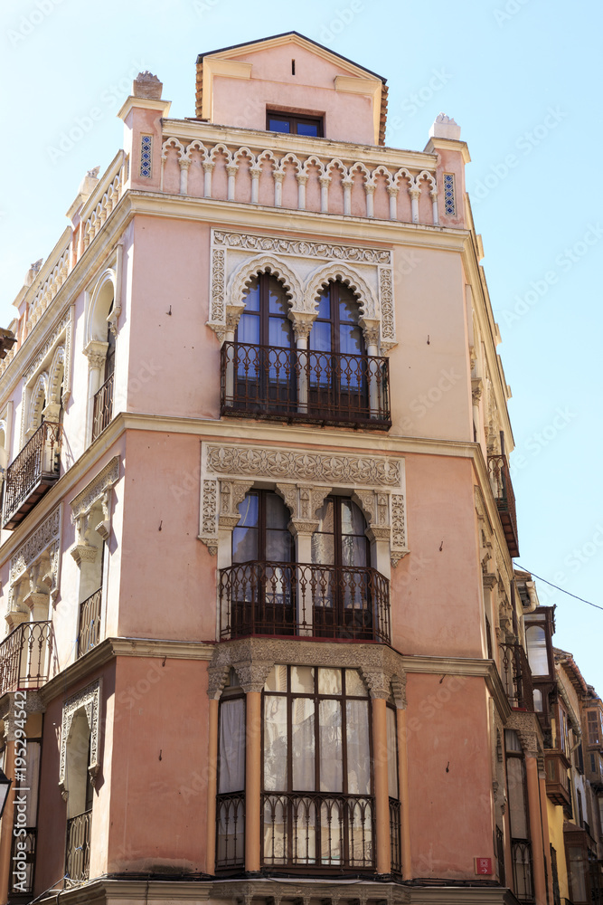 Facades of houses in Toledo Spain