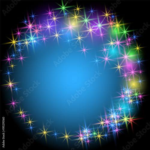 Salute and firework with sparkle stars