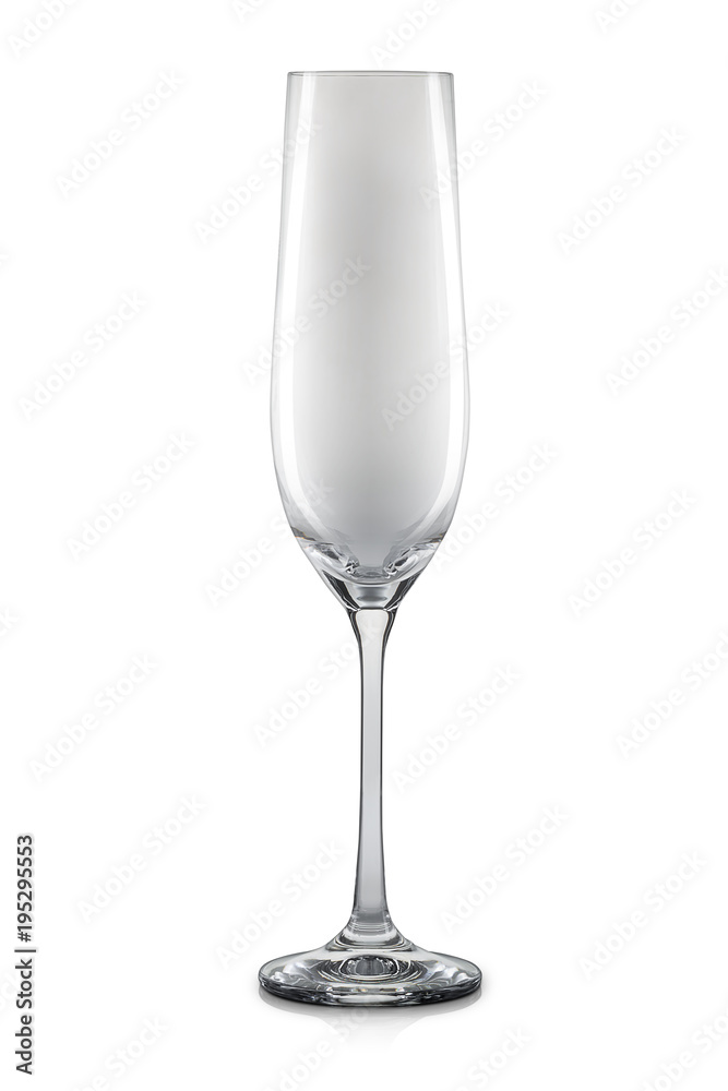 Empty champagne glass isolated on a white background Empty champagne glass isolated on a white background