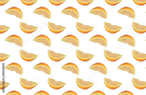 красивая бесшовная иллюстрация оранжевого апельсина на белом фоне 