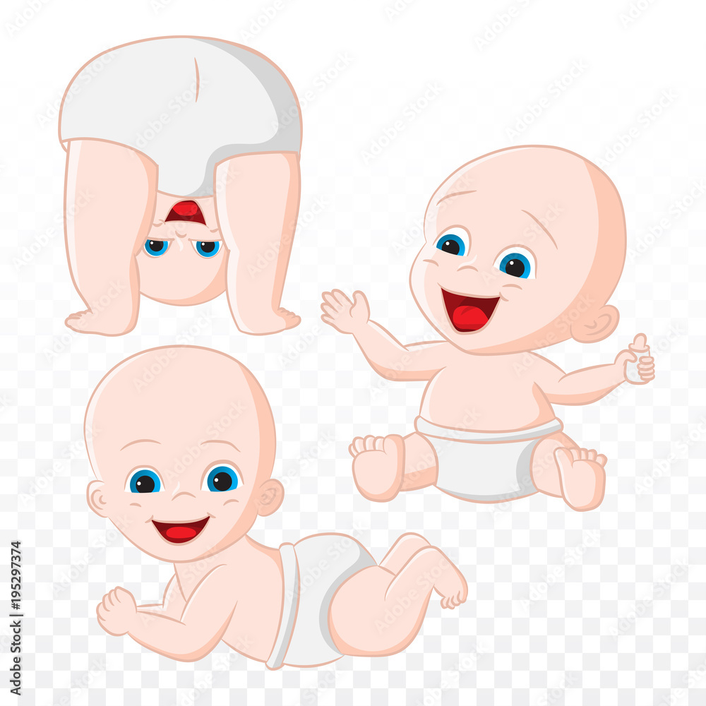 Set Of Cute Little Babies Vector Illustration Isolated Set Of Cute Little Babies Vector Illustration Isolated