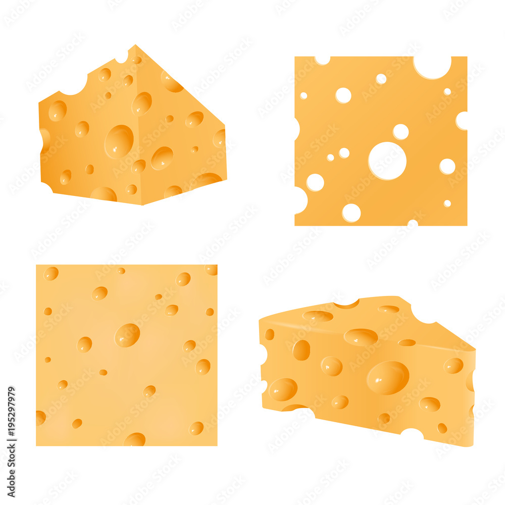 Cheese set for design on white background eps 10 vector illustration