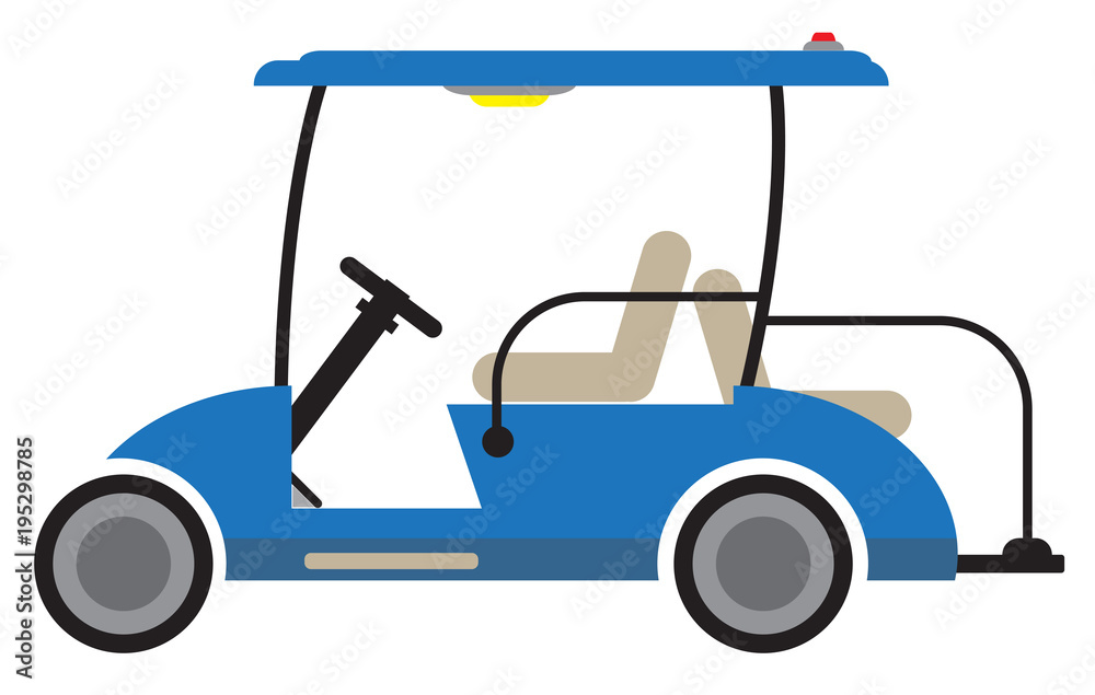 Side  View of Golf cart Vector