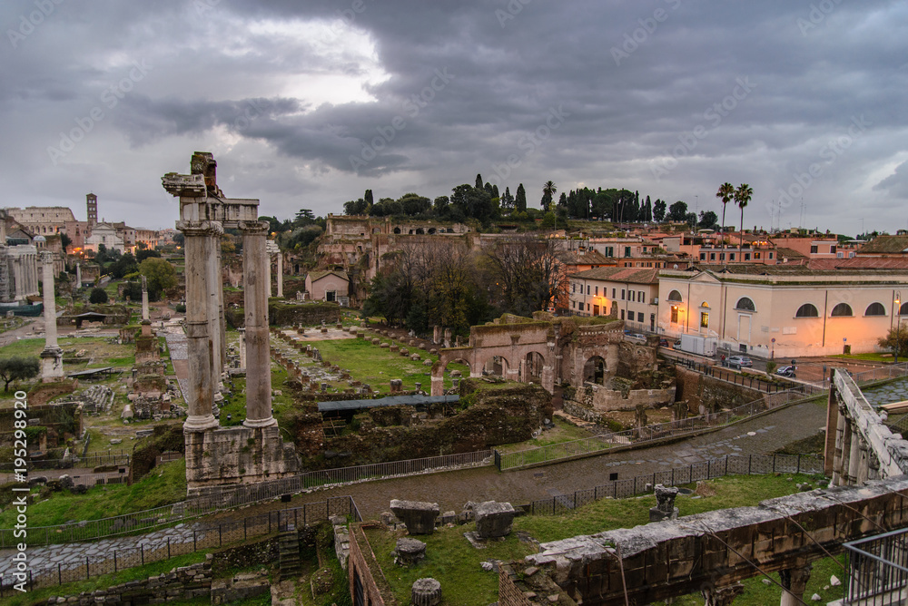 Roman forum before the storm. Rome