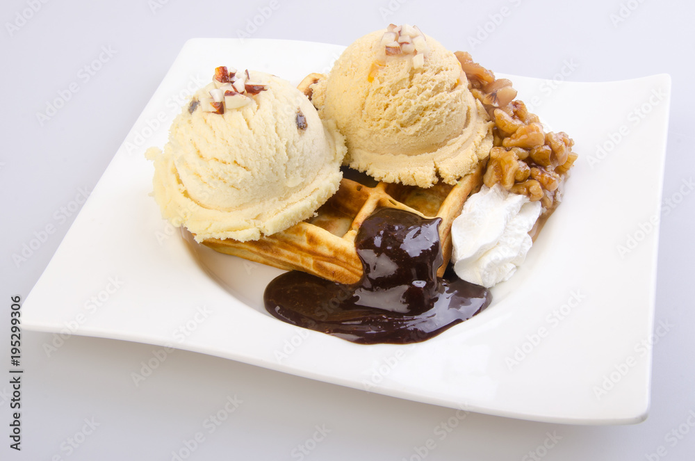 ice cream scoop with waffle ice cream scoop with waffle
