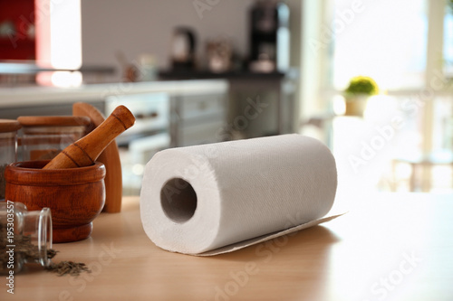Roll of paper towels on kit...