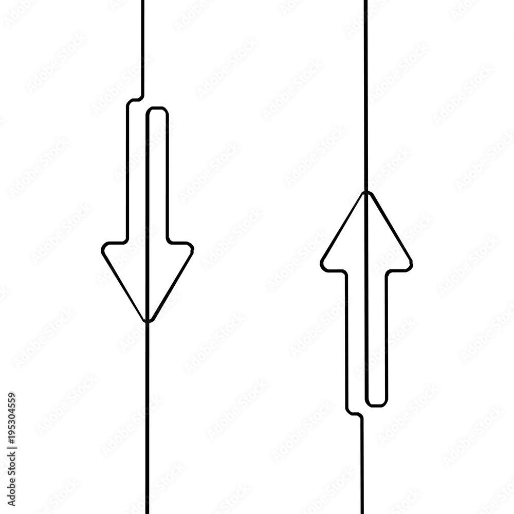 Continuous one line drawing of arrow on white background. Black thin line of arrow icon. EPS10 vector illustration for banner, template, fashion design, infographics, web, app, poster, postcard. Continuous one line drawing of arrow on white background. Black thin line of arrow icon. EPS10 vector illustration for banner, template, fashion design, infographics, web, app, poster, postcard.