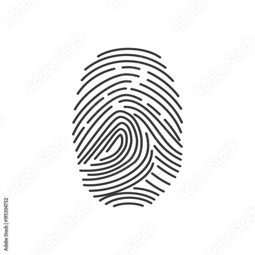 Fingerprint element. Thumbprint isolated on background. Fingermark symbols. Vector stock.