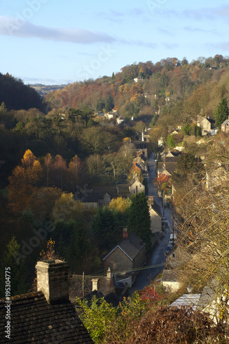 England, Cotswolds, Gloucestershire, Chalford, Autumn view along Chalford Vale photo