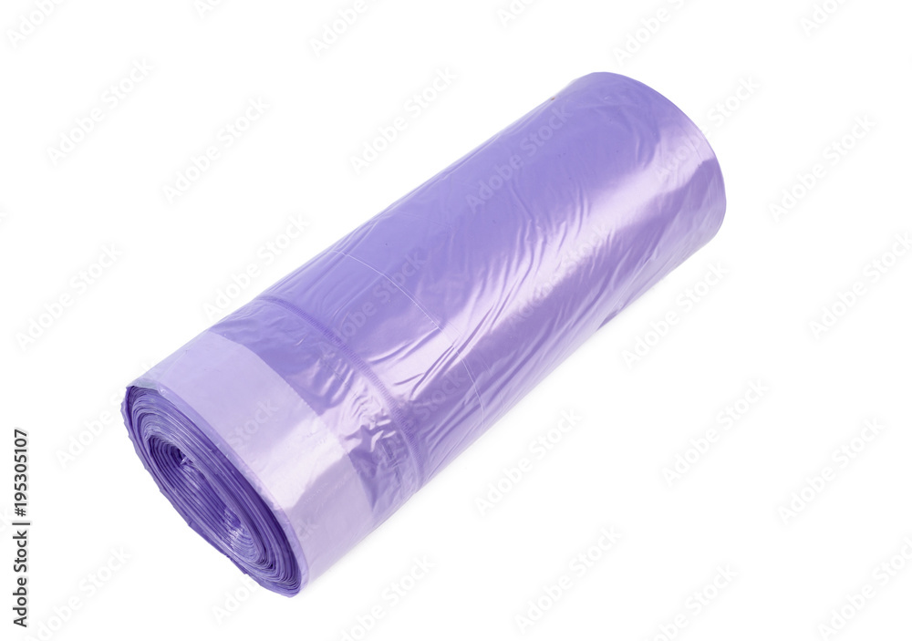 roll of plastic garbage bags isolated on white background roll of plastic garbage bags isolated on white background