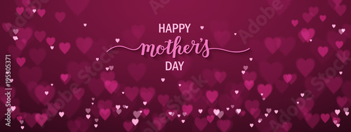 HAPPY MOTHER’S DAY Banner with Hearts