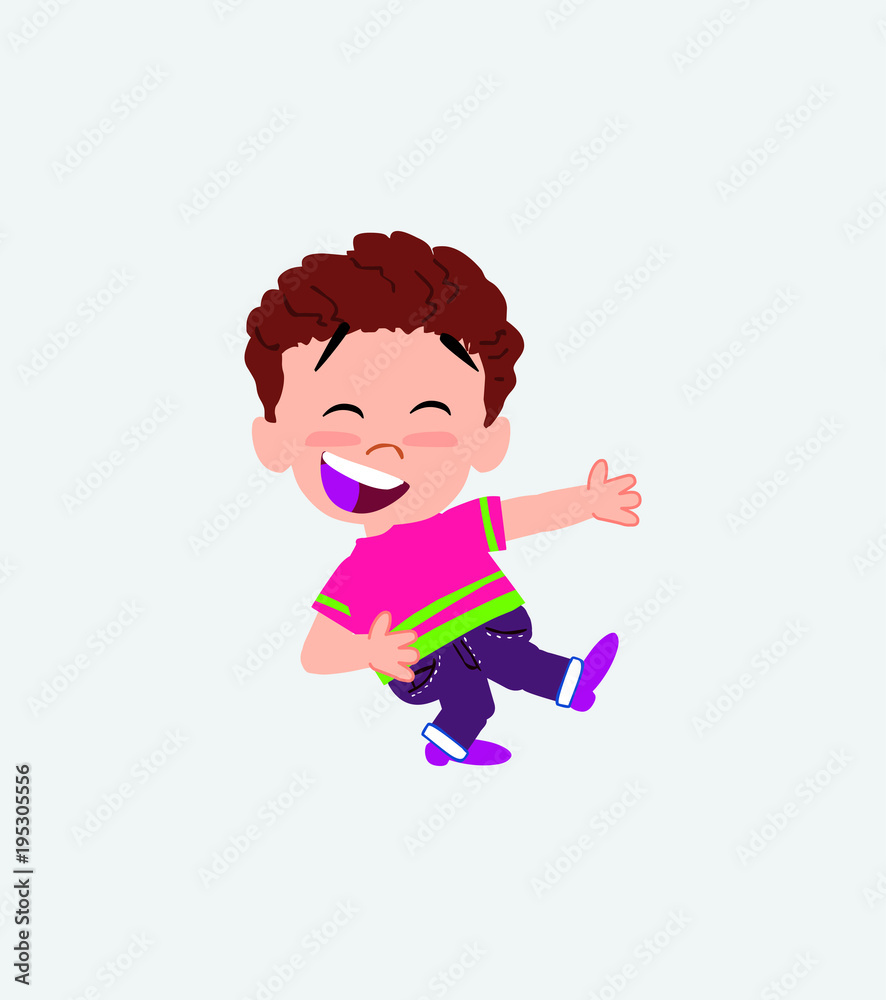 Boy in shirt laughing while teaching something to his left. Boy in shirt laughing while teaching something to his left.