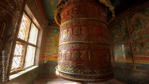 Big prayer wheel at Boudhanath in Kathmandu, Nepal