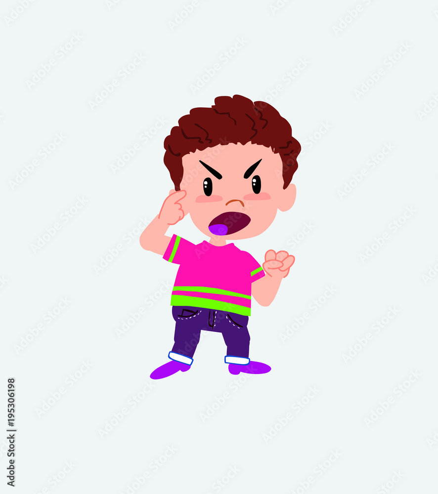 Boy in shirt screams angry in aggressive attitude. Boy in shirt screams angry in aggressive attitude.