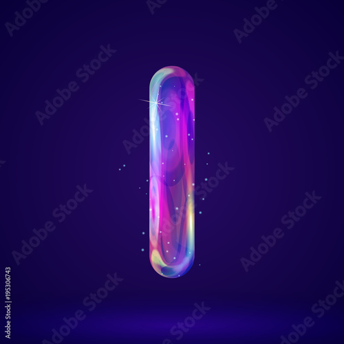 Holographic letter vector illustration