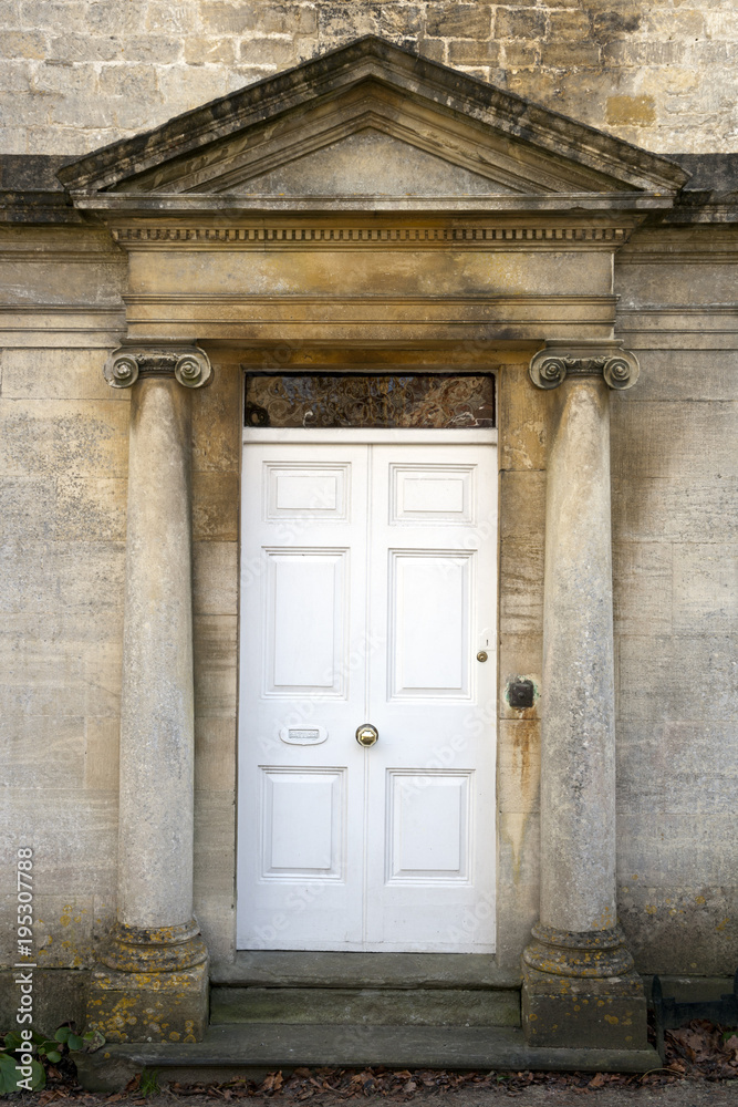White classical style front door