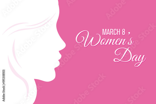 poster happy women's day. Silhouette face woman and space for text.  © sonia