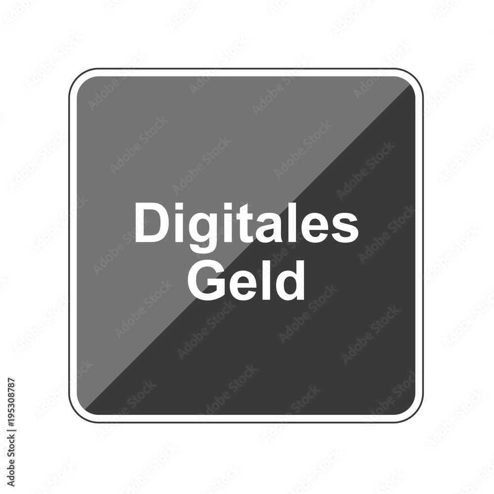 Digitales Geld - Reflektierender App Button Digitales Geld - Reflektierender App Button