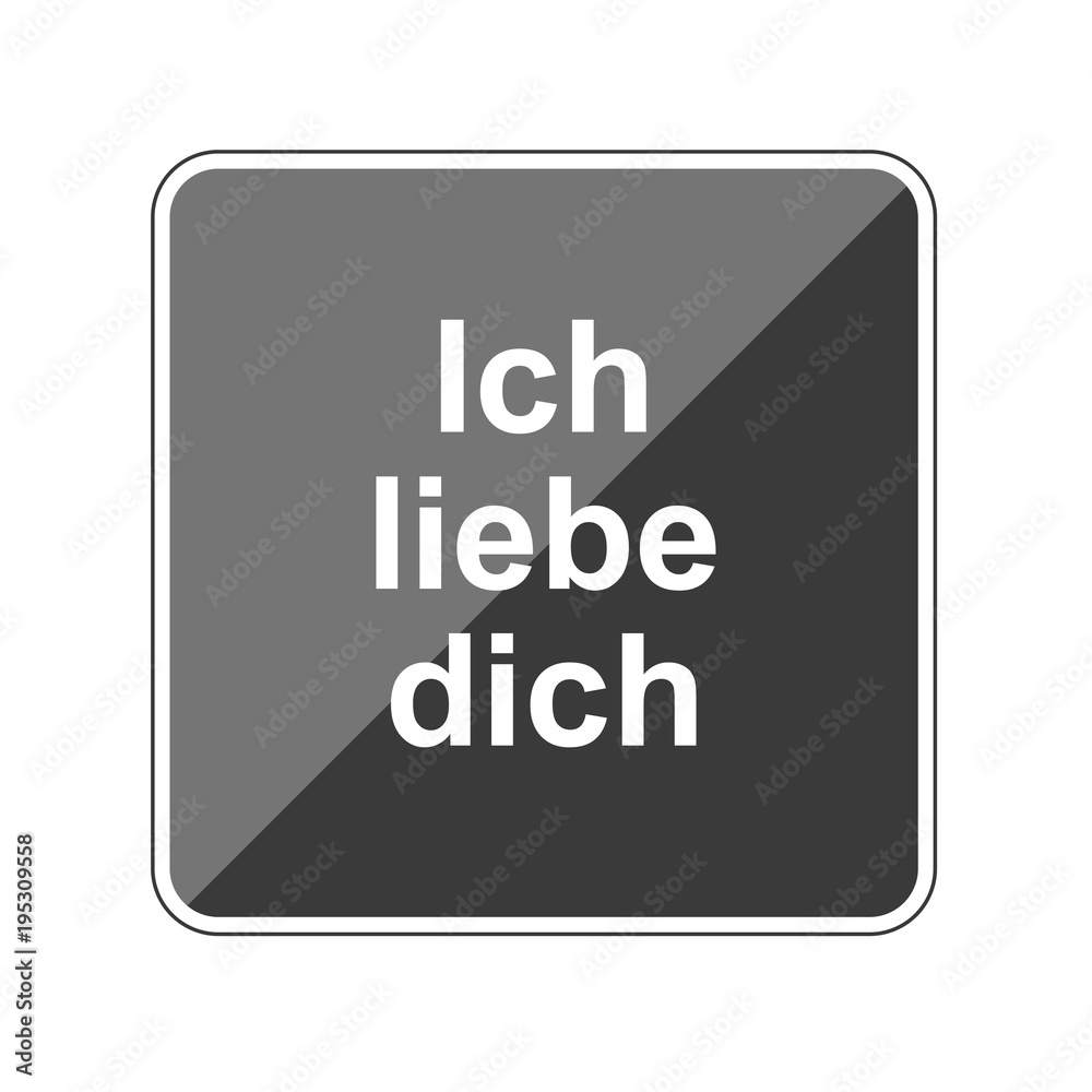 Ich liebe dich - Reflektierender App Button Ich liebe dich - Reflektierender App Button
