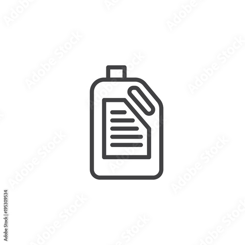 Detergent canister outline icon. linear style sign for mobile concept and web design. Laundry container bottle simple line vector icon. Symbol, logo illustration.