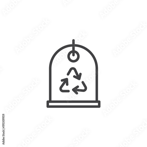 Recycle tag outline icon. linear style sign for mobile concept and web design. eco labels simple line vector icon. Symbol, logo illustration. Pixel perfect vector graphics