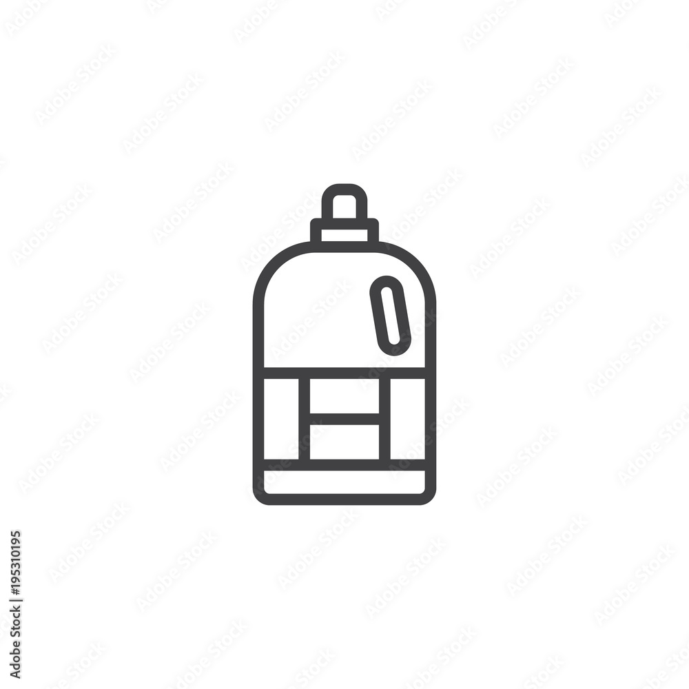 Softener bottle outline icon. linear style sign for mobile concept and web design. detergent simple line vector icon. Symbol, logo illustration. Pixel perfect vector graphics Softener bottle outline icon. linear style sign for mobile concept and web design. detergent simple line vector icon. Symbol, logo illustration. Pixel perfect vector graphics