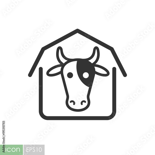 Cowshed vector icon