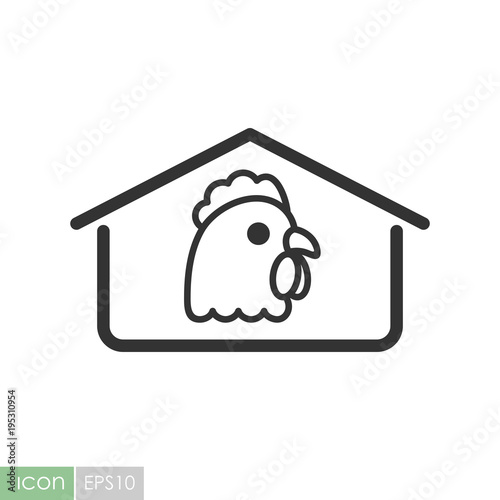 Chicken house vector icon