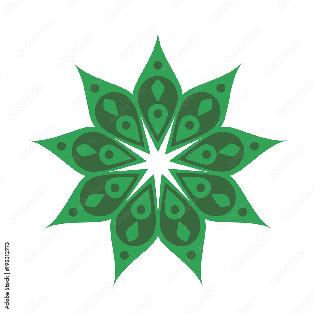Obraz premium Vector green mandala