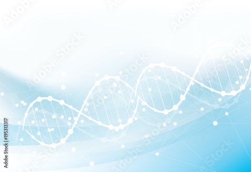 Science template, wallpaper or banner with a DNA molecules.