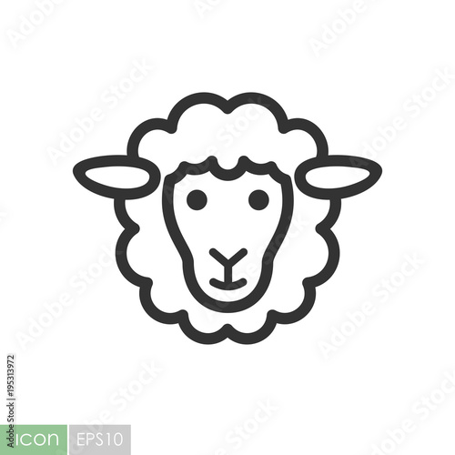 Sheep vector icon. Animal head