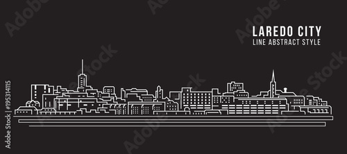 Cityscape Building Line art Vector Illustration design - laredo city photo