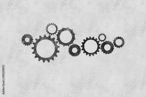 Cogs And Gears Sketch Illustration
