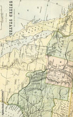 Wallpaper Mural Vintage Map of the US - Early 1800 United States Maps Torontodigital.ca