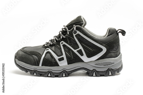 Tracking sneaker men's shoe isolated on white