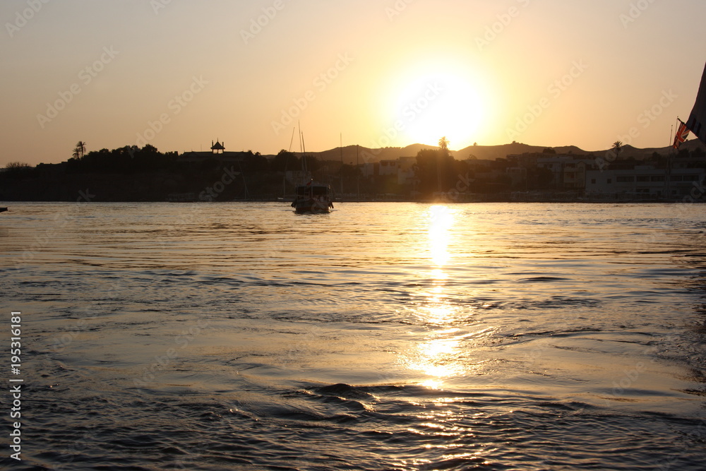 Sunset in the Nile River