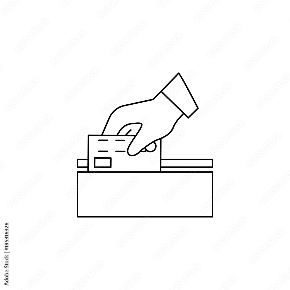 after the terminal icon. Element of banking icon for mobile concept and web apps. Thin line  icon for website design and development, app development. Premium icon